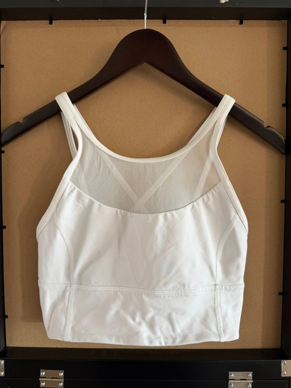 lululemon White Mesh Criss-Cross Sports Bra